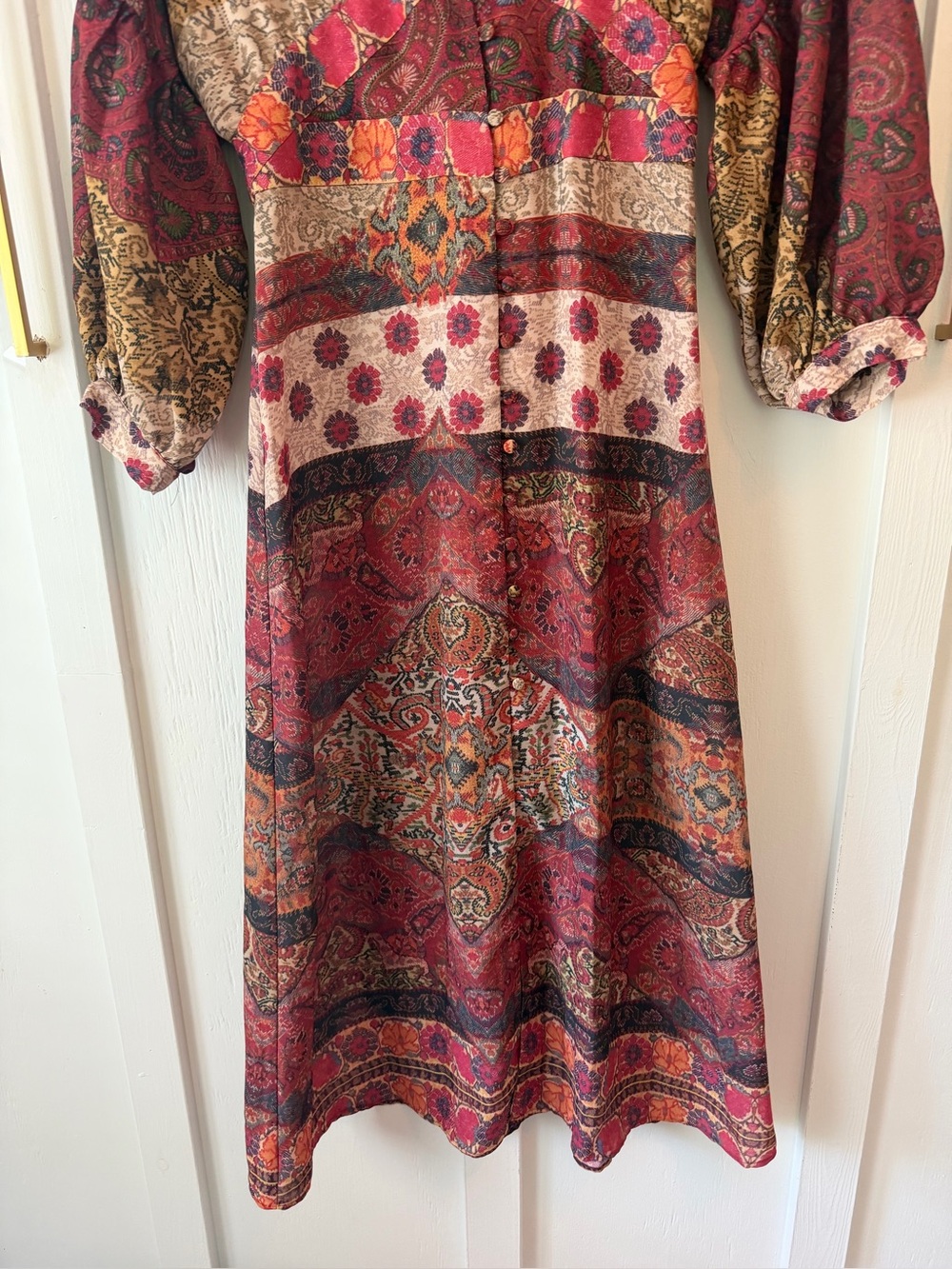 Zara Patchwork Tapestry Midi Dress, New with Tags, Size Medium - Picture 3 of 10